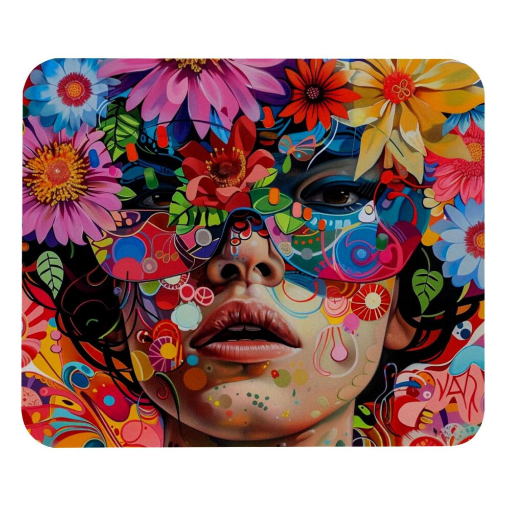 Art Flower Woman Mouse Pad 8.3 X 9.8 Inch Non-Slip 917087595308