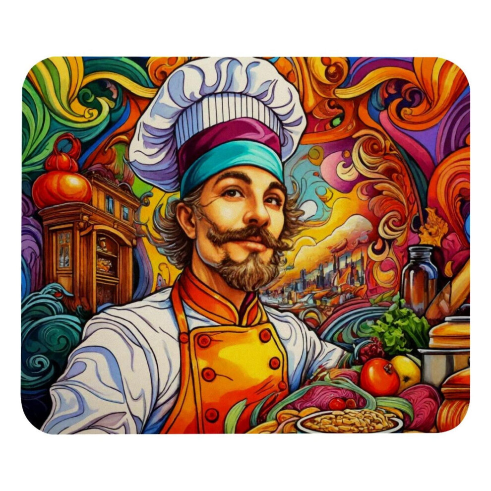 Chef Food World Mouse Pad Non-Slip Rubber Base 8.3 X 9.8 917087595322