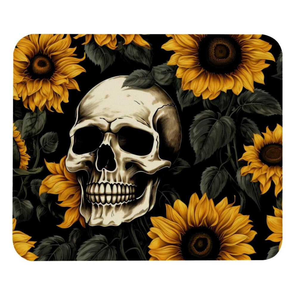 Skull Sunflower Mouse Pad Non-Slip Rubber Base 8.3 X 9.8 917087594448