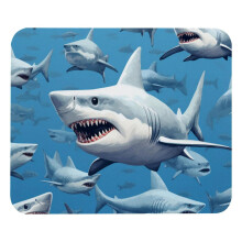 Shark Print Mouse Pad 8.3 x 9.8 Inches Non-Slip Rubber Base