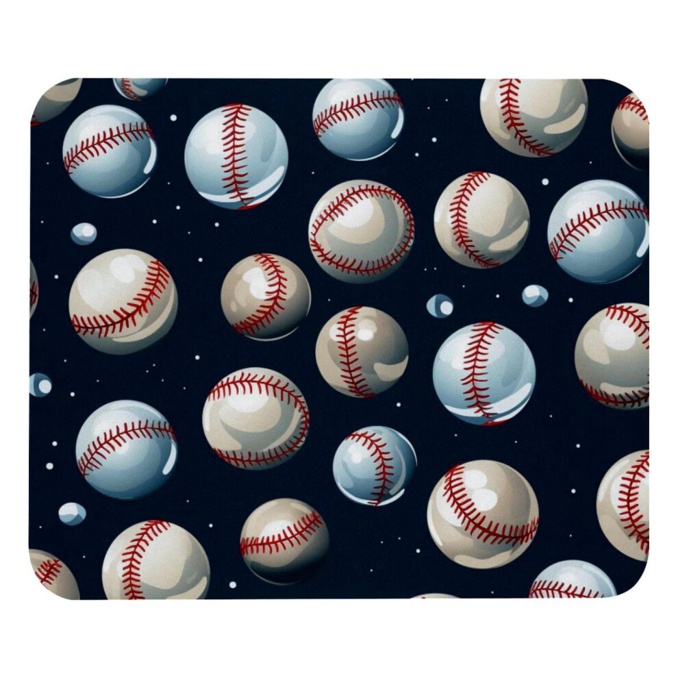 Baseball Pattern Mouse Pad Non-Slip Rubber Base 8.3 X 9.8 917087595421