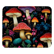 Colorful Mushrooms Mouse Pad Non-Slip Rubber Base 8.3 x 9.8