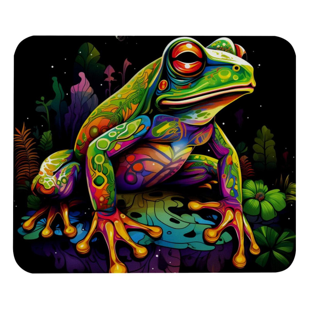 Neon Frog Mouse Pad Non-Slip Rubber Base 8.3 X 9.8 Inch 917087595360