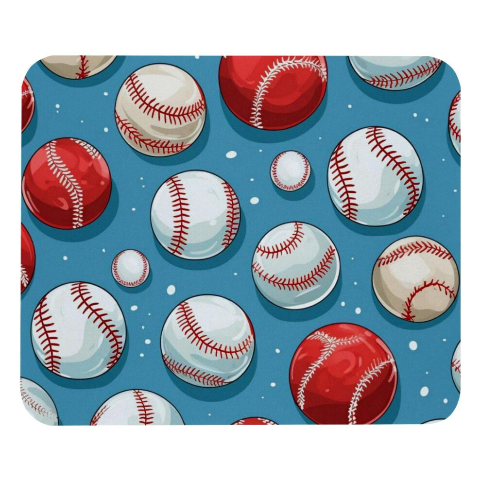 Baseball Mouse Pad Square 8.3 X 9.8 Inches Red/White 917087595148