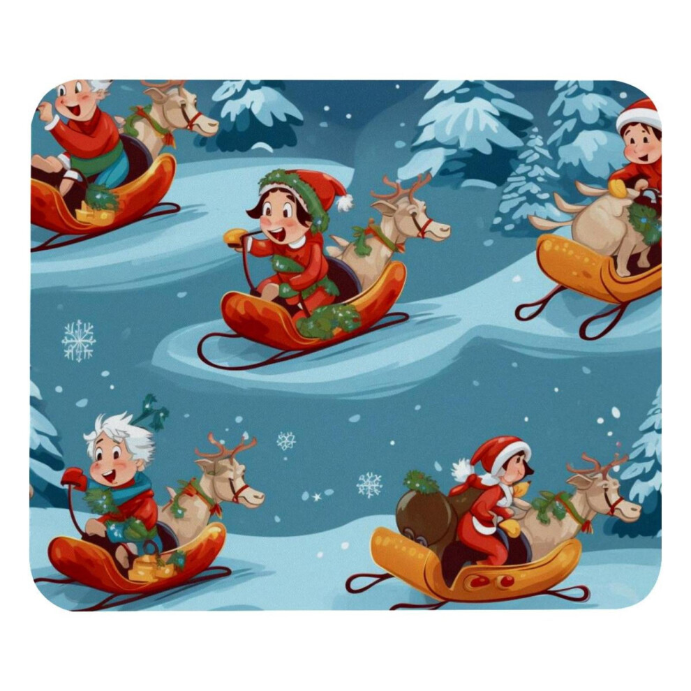 Christmas Sleigh Mouse Pad Non-Slip Rubber Base 8.3 X 9.8 917087600088