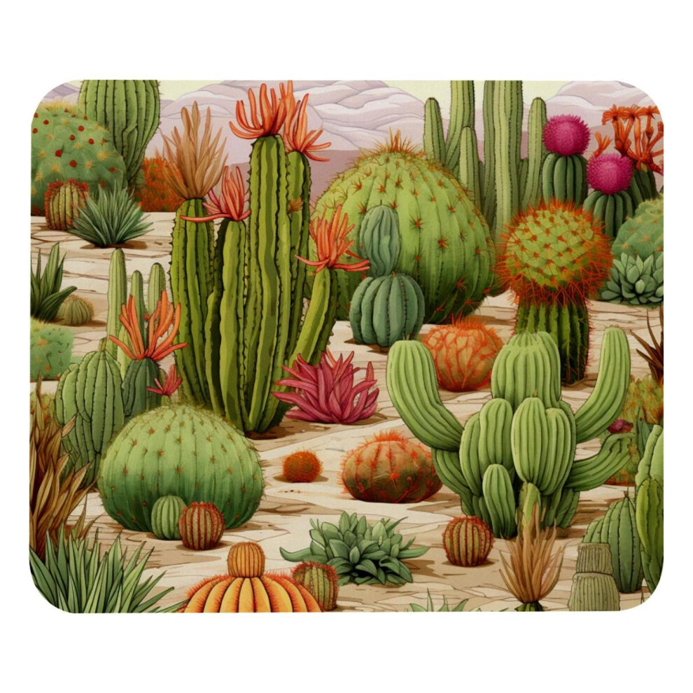 Mountain Cactus Mouse Pad Square Non-Slip 8.3 X 9.8 Inches 917087600361