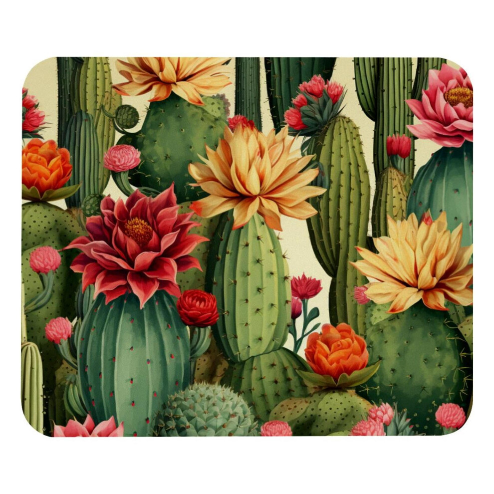Cactus Flowers Mouse Pad Non-Slip Rubber Base 8.3 X 9.8 Inch 917087599801