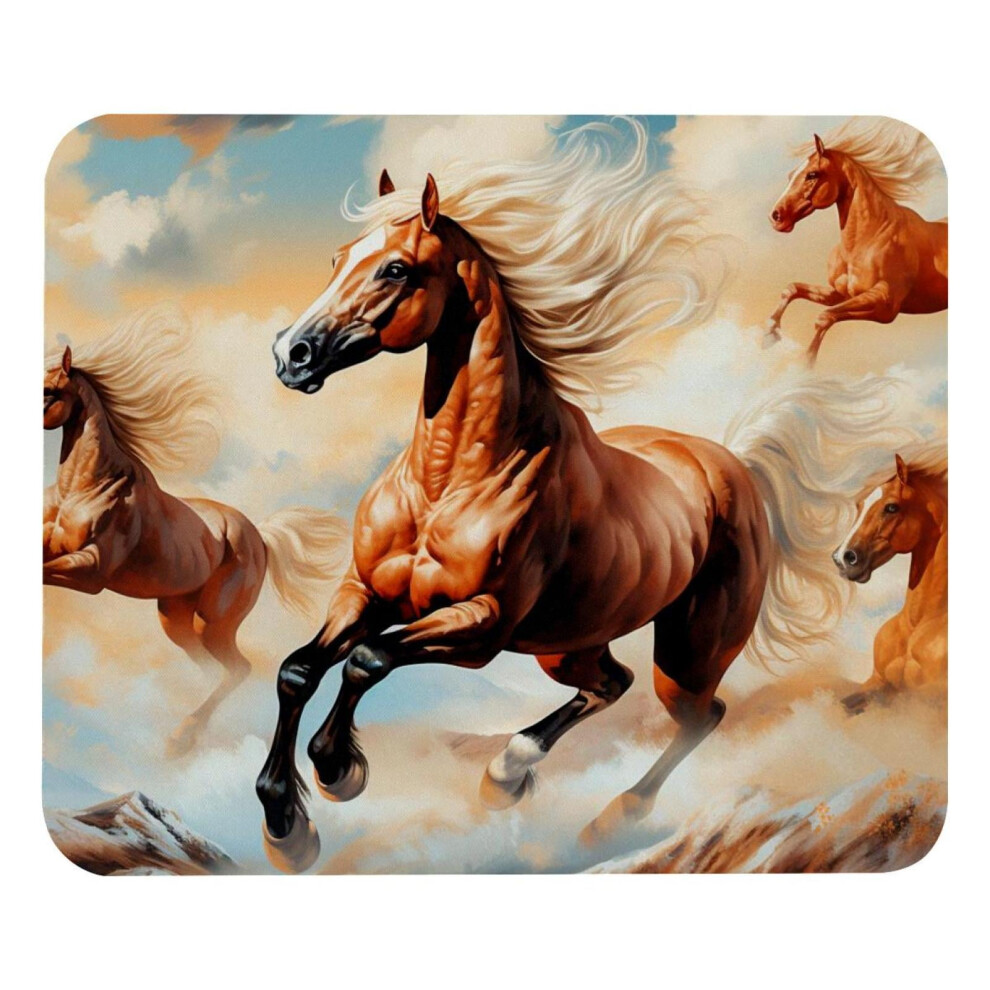 Horses In Sky Mouse Pad Non-Slip Rubber Base 8.3 X 9.8 917087600163