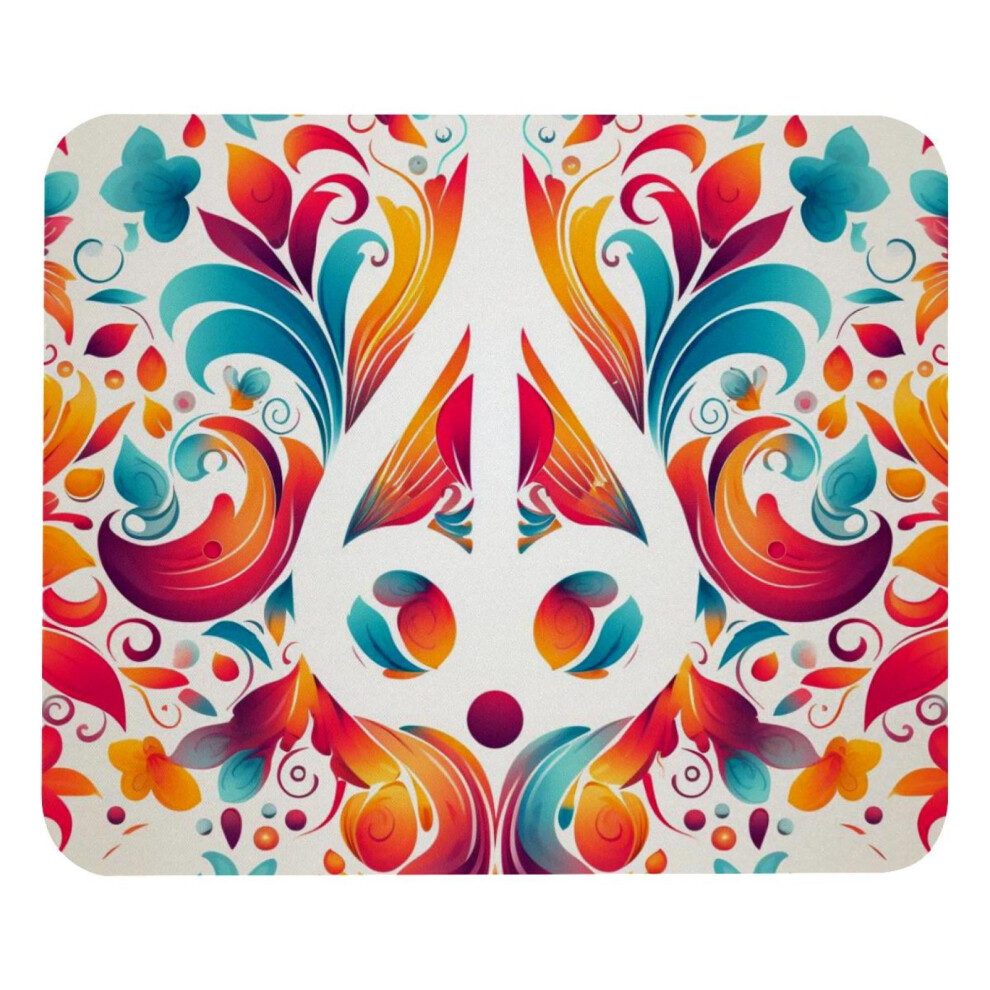 Flowers Peace Mouse Pad Non-Slip Rubber Base 8.3 X 9.8 Inch 917087599948