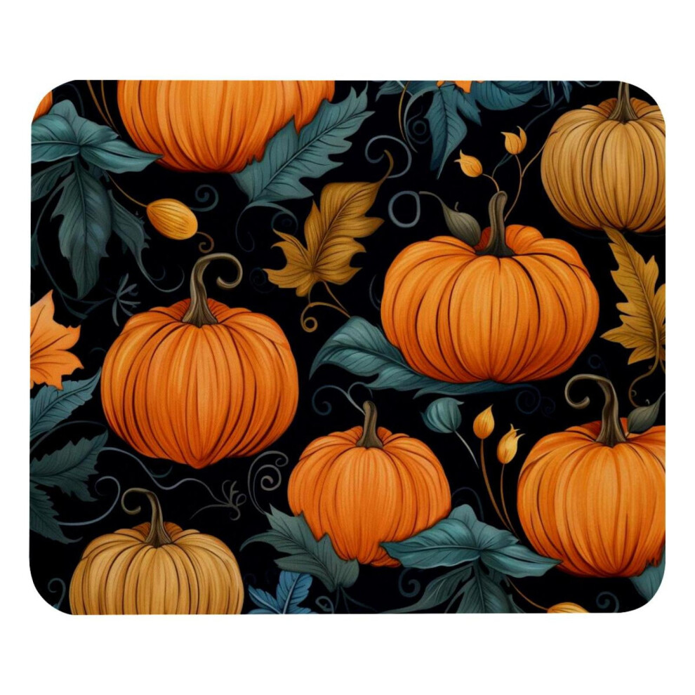 Pumpkin Leaves Mouse Pad Non-Slip Rubber Base 8.3 X 9.8 Inch 917087600729