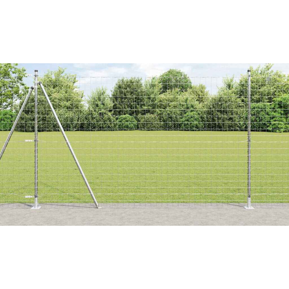 Vidaxl Welded Wire Fence With Concrete Base 10 X 1.6 M (W X H)