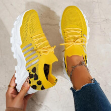 (Yellow, 41) Breathable Women's All-season Sneakers - Lightweight, Slip on Sneakers