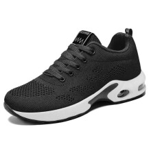 (Pink, 43) Lightweight Mesh Lace Up Sneakers, Fashion Air Cushion Running Sports Shoes, Women's Footwear