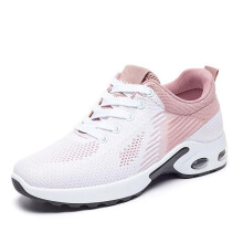 (Light blue, 43) Lightweight Mesh Lace Up Sneakers, Fashion Air Cushion Running Sports Shoes, Women's Footwear
