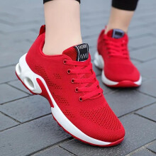 (Purple, 38) Lightweight Mesh Lace Up Sneakers, Fashion Air Cushion Running Sports Shoes, Women's Footwear