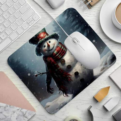 Χριστουγεννιάτικο Χιονάνθρωπο Ρετρό L Mouse Pad με Αντιολισθητική Βάση από 1