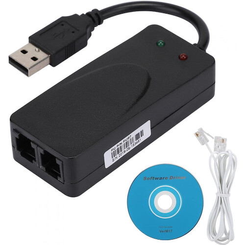 Fax Modem Dual Port USB 2.0 56K External for Windows