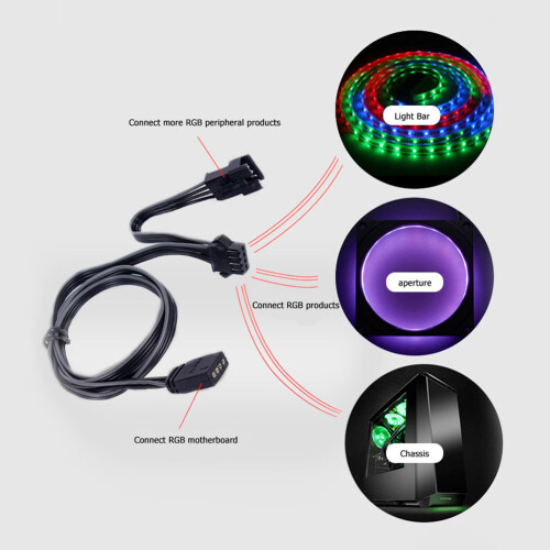 RGB Connector Cable 12V 4-Pin or 5V 3-Pin 1