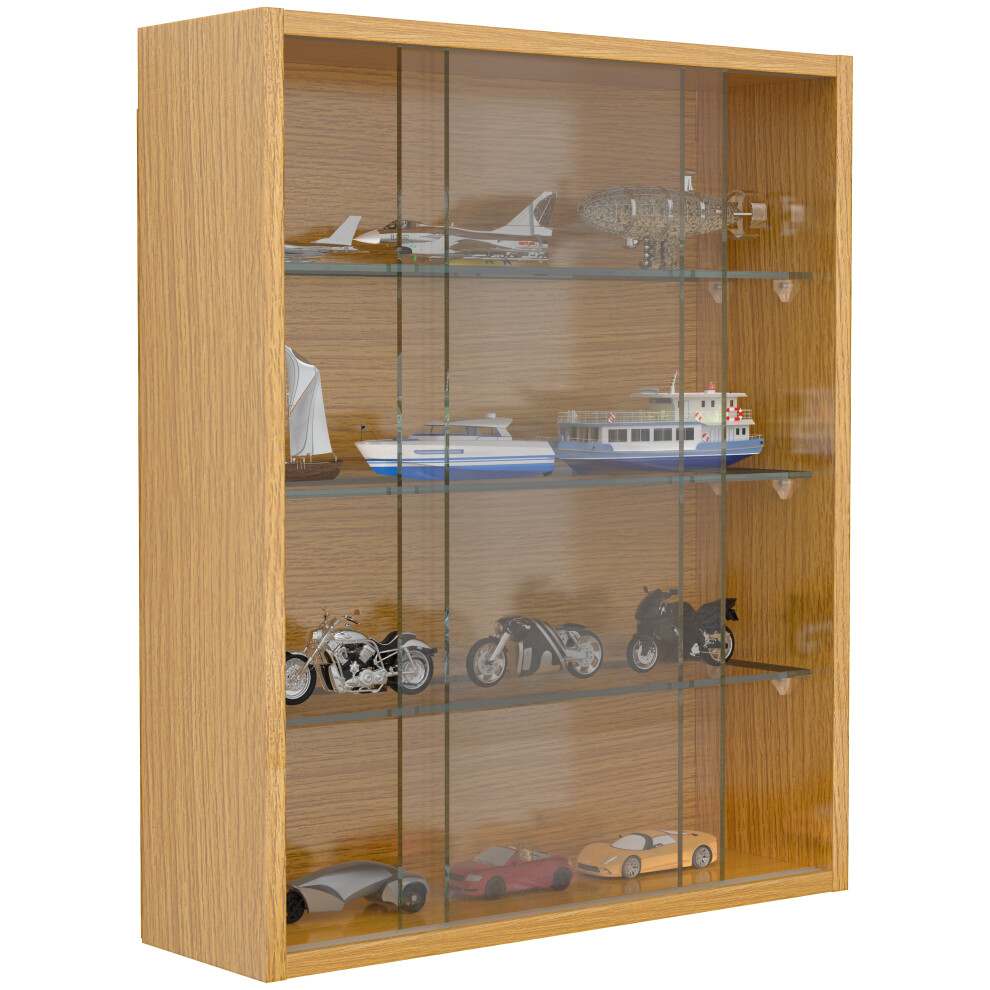 Vcm (Matt, Wood) Hanging Display Cabinet Wall Display Case Glass Drivalo M