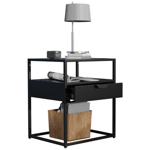 (Matt, Modern/Contemporary) Metal bedside table side table Flokas M