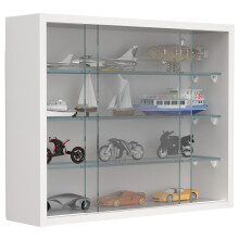 (Matt, Wood) Hanging display cabinet Wall display case glass Drivalo S
