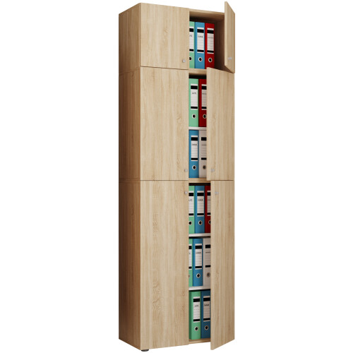 (Chipboard, Brown) Office cupboard file cabinet Lona 5-compartment A
