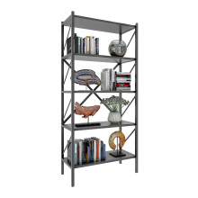 (Matt, Wood) Metal Stand Shelf Books Insasi 5x
