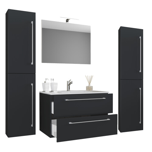 (Matt, Single Basin) 5-part washbasin washbasin Badinos SP