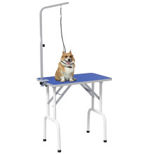 Mesa dobrável azul para tosa de cães, 81 cm