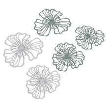 Ensemble de 5 décorations murales en métal doré, motif floral 3D, élégantes et décoratives pour la salle de bain et la maison.