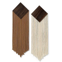 Tapisserie murale bohème en macramé, tapisserie géométrique, tapisseries tissées à pompons chics, décoration murale bohème, lot de 2