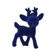 Figurine miniature de cerf, décoration de bureau en forme de cerf, cerf floqué sur pied pour la décoration de la maison ou du bureau (Q)