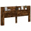 VidaXL vidaXL Storage Headboard with LED Smoked Oak Engineered Wood 5