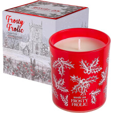 Juleduftlys i krukke, 170 g soyavoks med peppermyntearoma, god jul - kompatibel med julegaver, inkluderer minneboks