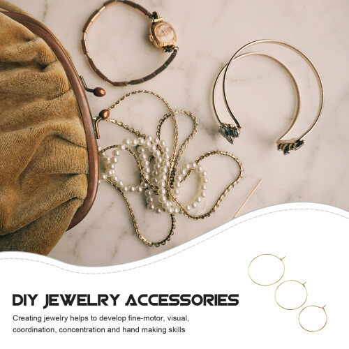 Hoop Earrings Round Wire with Wine Beads DIY Kit 1