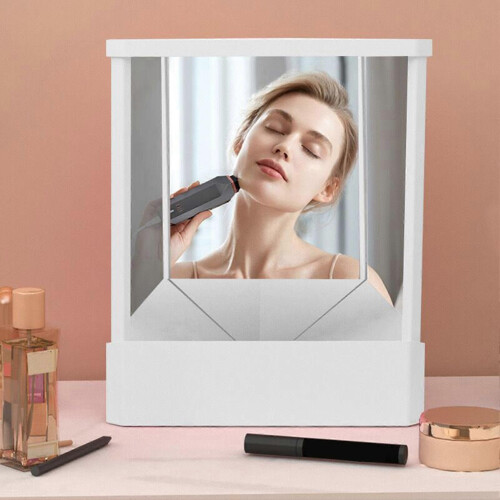 (S, White) Non-Reversing Mirror, Precision True Image Vanity Makeup Mirror compatible with Personal Use