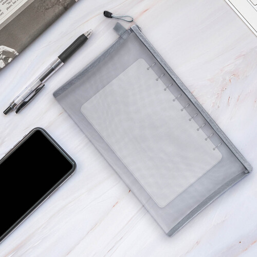 Canvas zipper pouch for DIY craft and makeup gray 1