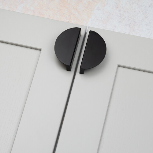 Matt Black Half Moon Pull Cabinet Handle 64mm 1