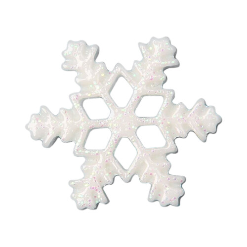 Mini Glitter Resin Snowflakes White 50 pcs 1