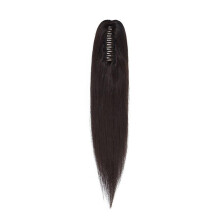 (16inch, blackbrown) Real Remy Human Hair Ponytail Extension Claw Clip In Hair Extensions Long Natural Straight Ponytail Hairpiece