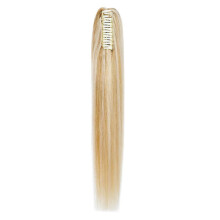 (20inch, blond&bleachblonde) Real Remy Human Hair Ponytail Extension Claw Clip In Hair Extensions Long Natural Straight Ponytail Hairpiece