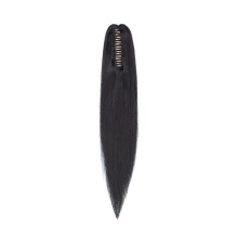 (18inch, black) Real Remy Human Hair Ponytail Extension Claw Clip In Hair Extensions Long Natural Straight Ponytail Hairpiece