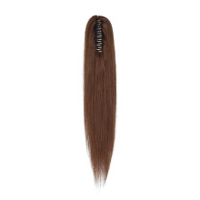 (22inch, mediumbrown) Real Remy Human Hair Ponytail Extension Claw Clip In Hair Extensions Long Natural Straight Ponytail Hairpiece