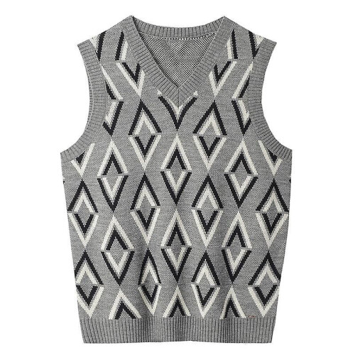 (S, Grey1) Mens Solid Sleeveless Pullover Outerwear Vest