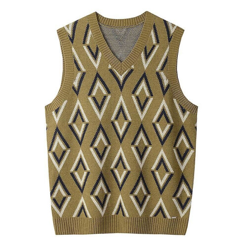 (M, ArmyGreen) Mens Solid Sleeveless Pullover Outerwear Vest