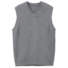 (S, Grey) Mens Solid Sleeveless Pullover Outerwear Vest