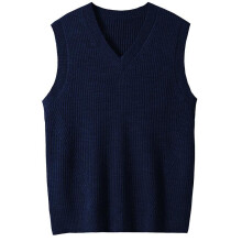 (XL, Dark blue) Mens Solid Sleeveless Pullover Outerwear Vest