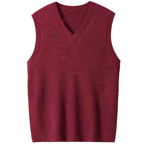 (2XL, Wine Red) Mens Solid Sleeveless Pullover Outerwear Vest
