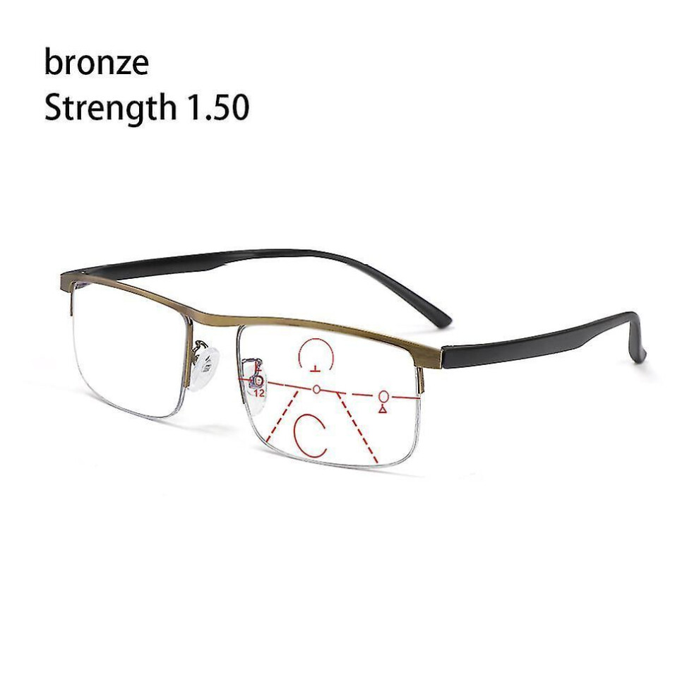 (B2 Strength 1.50) Multifocal Reading Glasses Readers Computer Glasses Progressive Multifocus