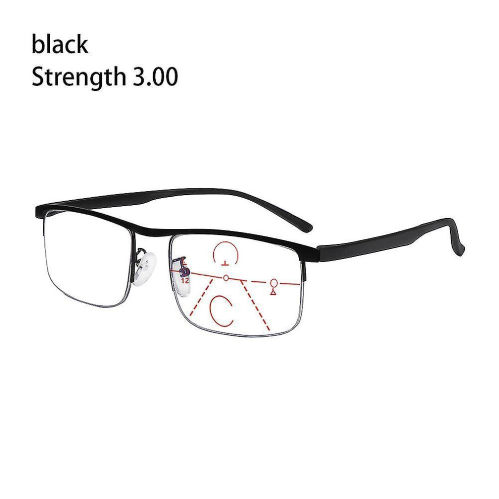 (B1 Strength 3.00) Multifocal Reading Glasses Readers Computer Glasses Progressive Multifocus